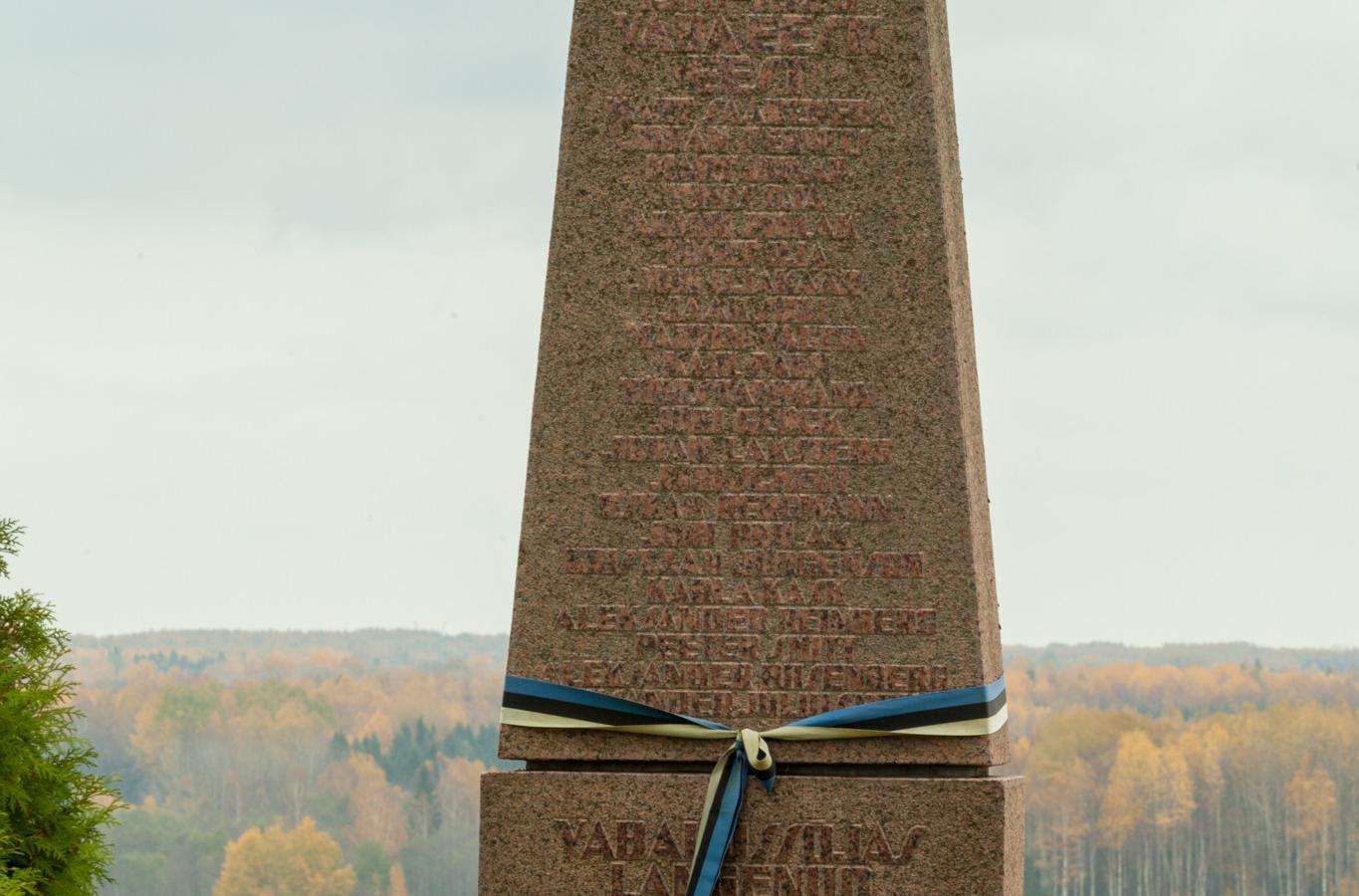 Vabadussõjas langenute mälestussammas Viljandimaal Kõpus (Vend Jaan).