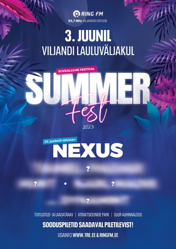 Suvealguse festival Summerfest (Piletilevi).