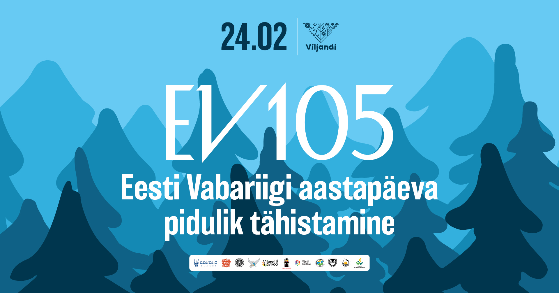 Eesti Vabariigi 105. aastapäeva tähistamine Viljandis. Pilt: Facebooki üritus
