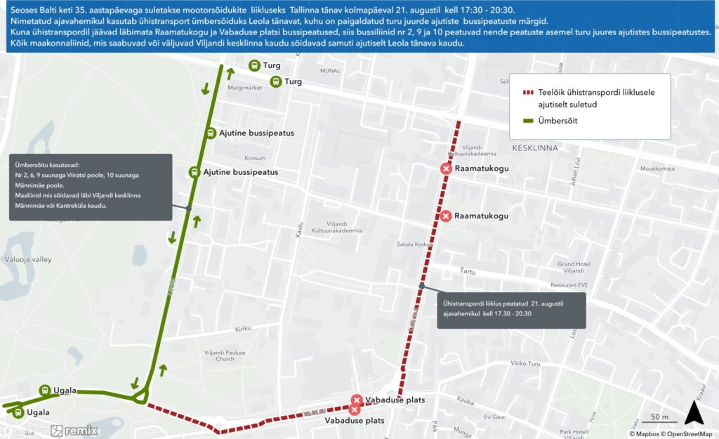 Bussiliikluse ümberkorraldus - 21. august