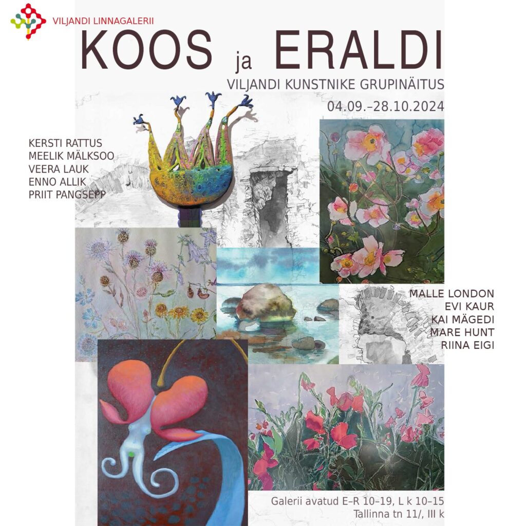 4. septembril avatakse Viljandi Linnagaleriis grupinäitus "Koos ja Eraldi"